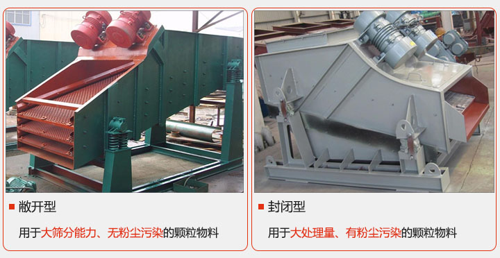洗煤振動(dòng)篩分類(lèi)根據(jù)物料的不同性質(zhì)和篩分場(chǎng)景的要求有敞開(kāi)型和封閉型等。